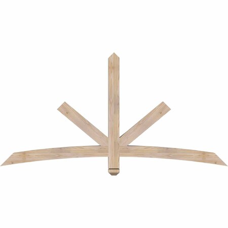Ekena Millwork Alberta Smooth Timber Gable Bracket, Douglas Fir, 72"W x 36"H x 3 1/2"D x 3 1/2"F, 12/12 Pitch GBW072X36X0404ALB00SDF